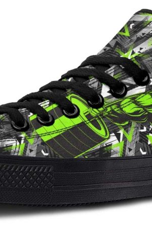 Moss Green Polygon Deadlift Art Sneakers - Geometric Gym Shoes
