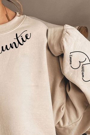 Auntie Gift Custom Her Children's Names - Up To 12 Names - Personalized Sweatshirt