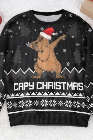 Capybara Capy Christmas - Personalized Ugly Sweater