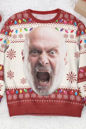 Custom Face Big Head Funny For Men, Women, Boss - Personalized Photo Ugly Sweater