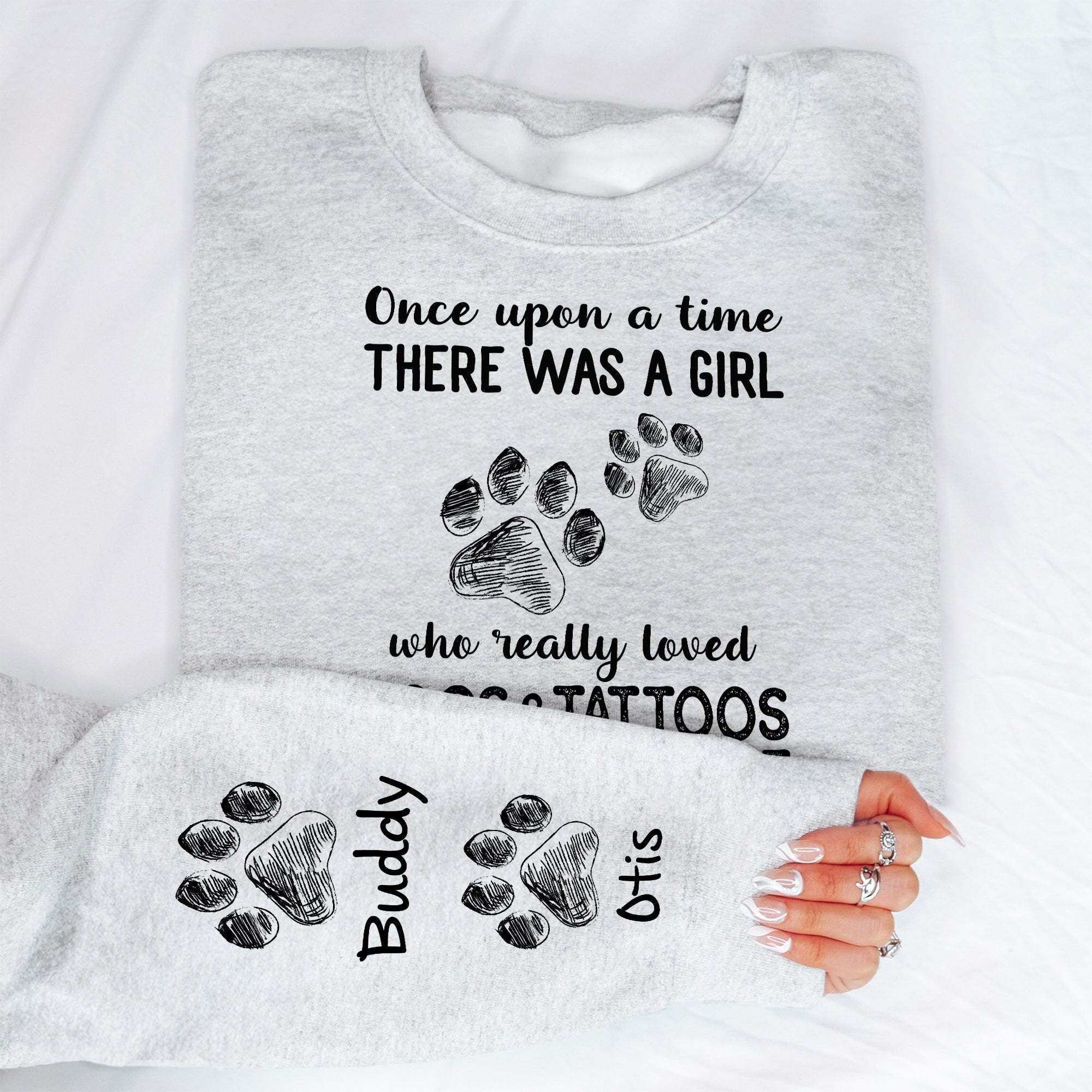 Girl Who Really Loved Dogs And Tattoos - Personalized Sweatshirt - Image 2