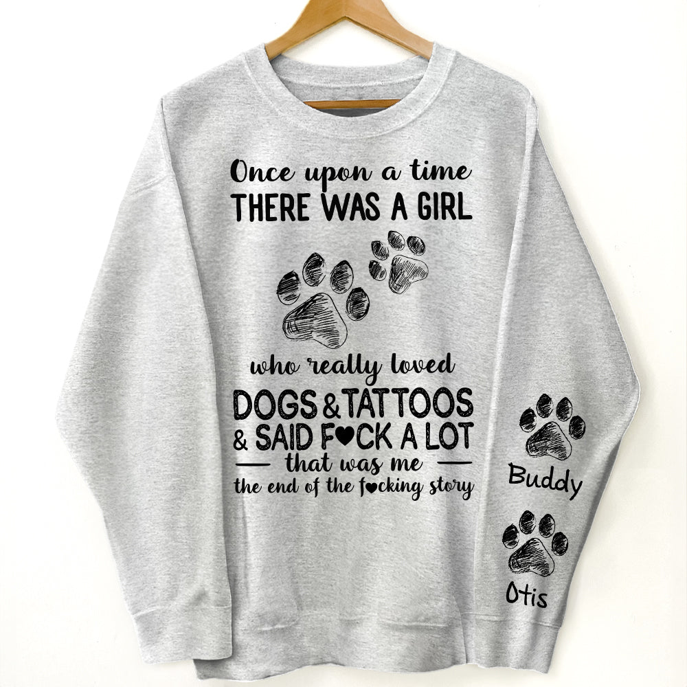 Girl Who Really Loved Dogs And Tattoos - Personalized Sweatshirt - Image 3
