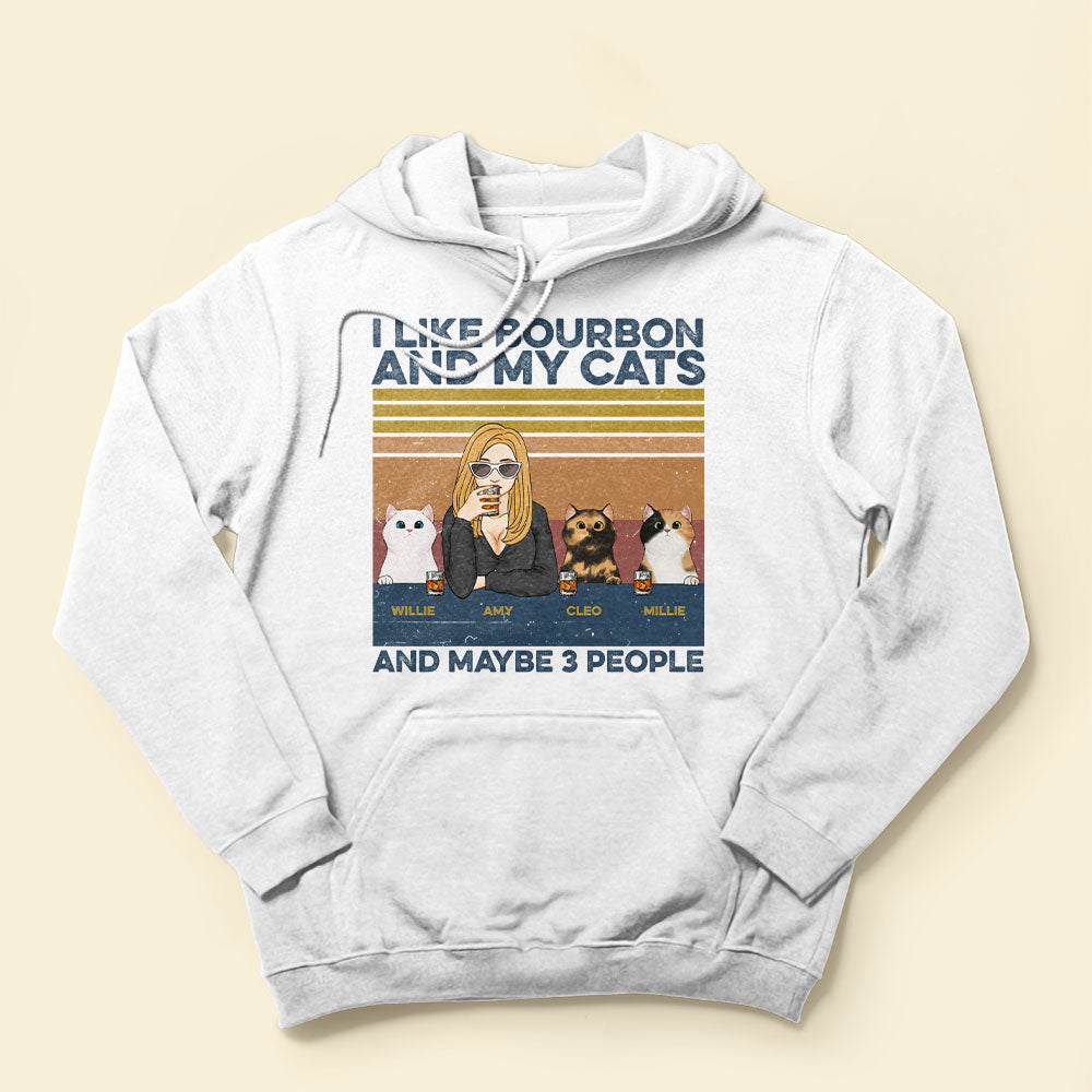 I Like Bourbon, Beer, Drinks And My Cats, And Maybe 3 People - Cat CustomOne Size Shirt - Image 4