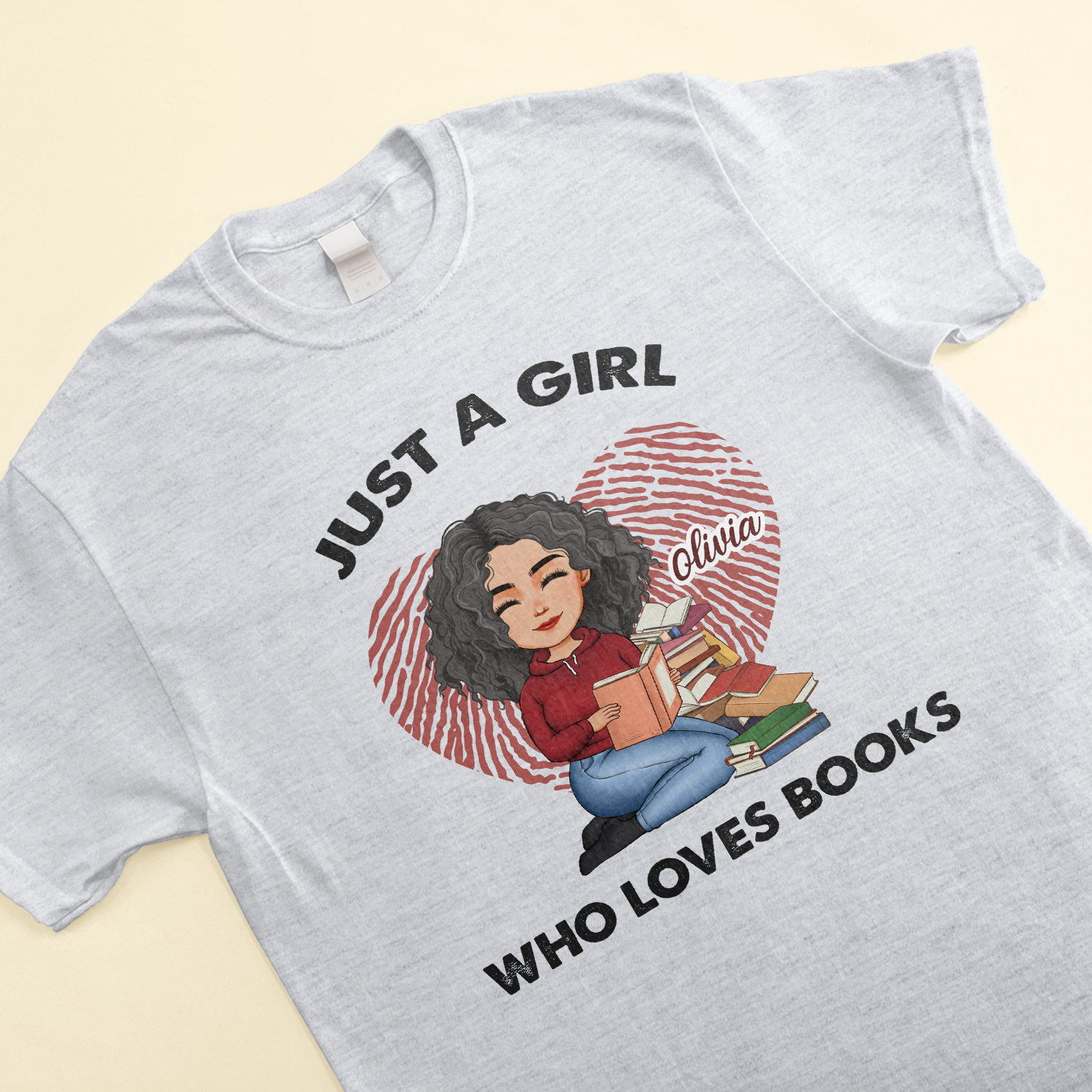 Just A Girl Who Loves Books - PersonalizedOne Size Shirt - Birthday, Loving Gift For Book Lovers, Bookworm - Image 3