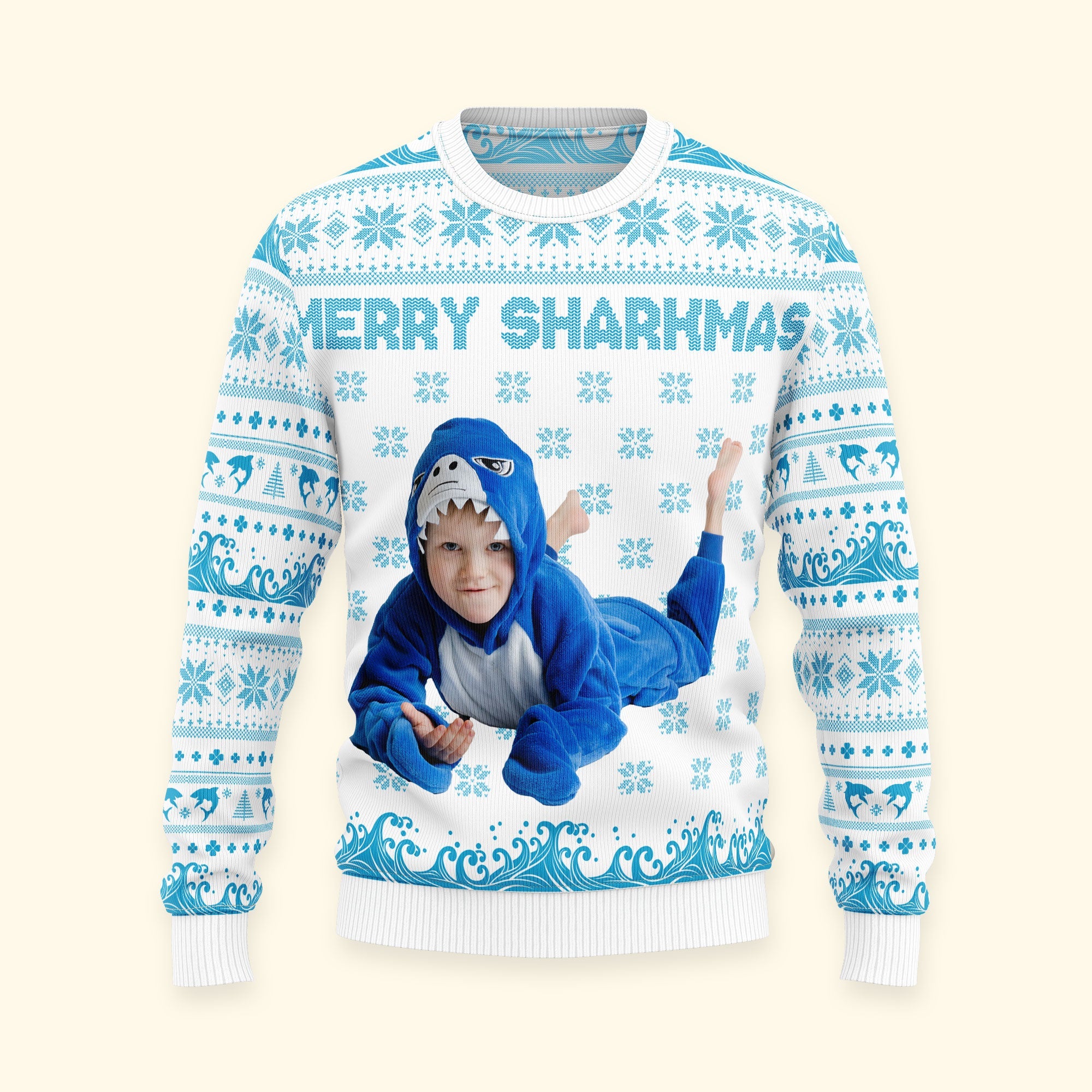 Merry Sharkmas - Personalized Photo Ugly Sweater - Image 13