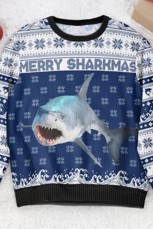 Merry Sharkmas - Personalized Photo Ugly Sweater