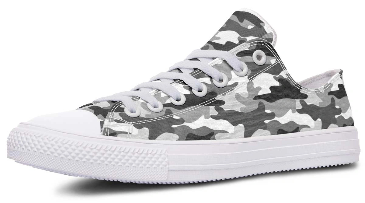 White-on-White Camo Low-Top Sneakers - Sleek Modern Design