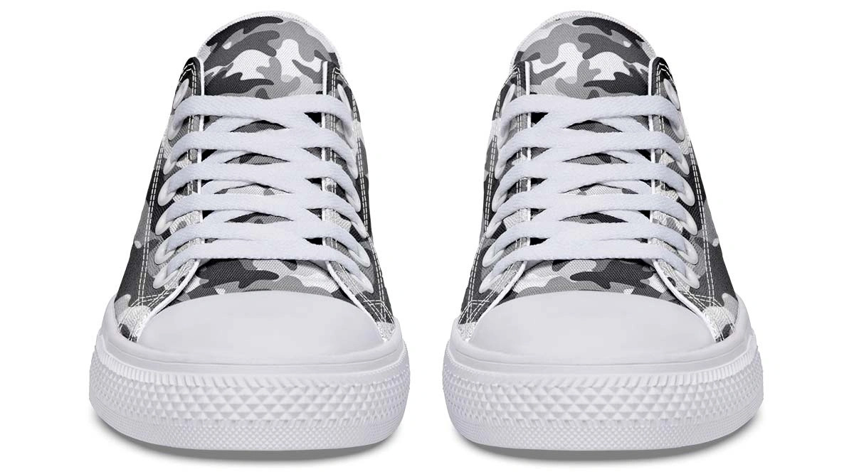 White-on-White Camo Low-Top Sneakers - Sleek Modern Design - Image 4