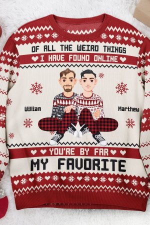 You're By Far My Favorite I Found Online  - Personalized Photo Ugly Sweater