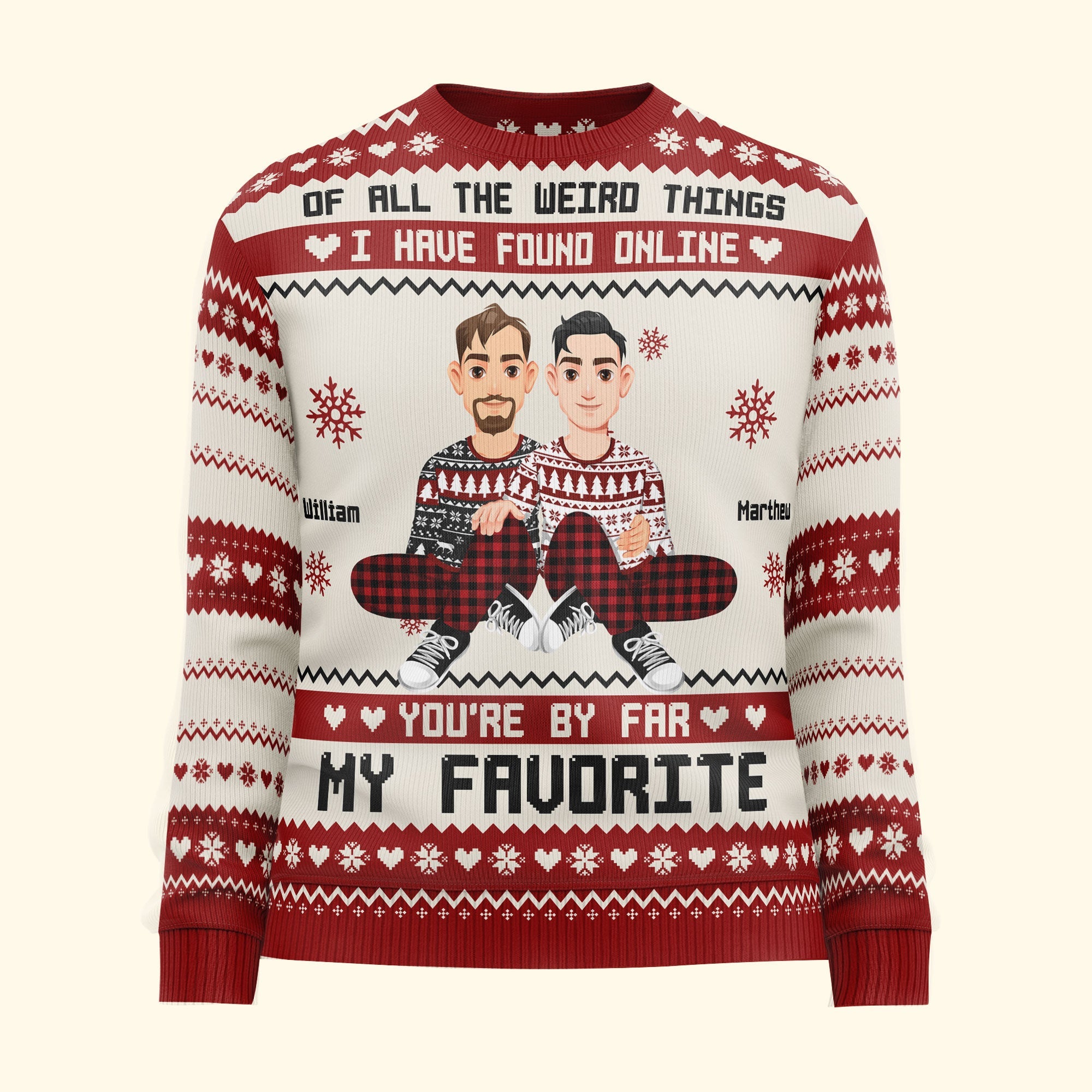 You're By Far My Favorite I Found Online - Personalized Photo Ugly Sweater - Image 7