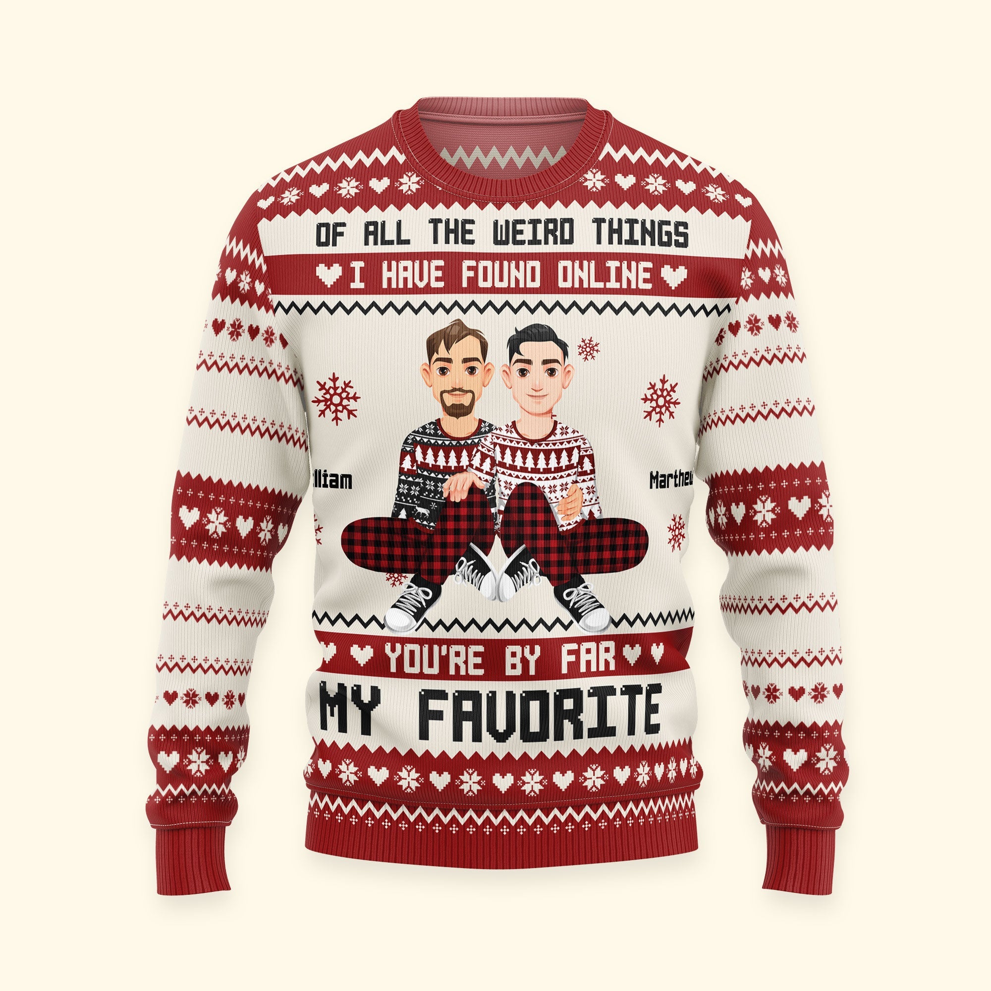 You're By Far My Favorite I Found Online - Personalized Photo Ugly Sweater - Image 8